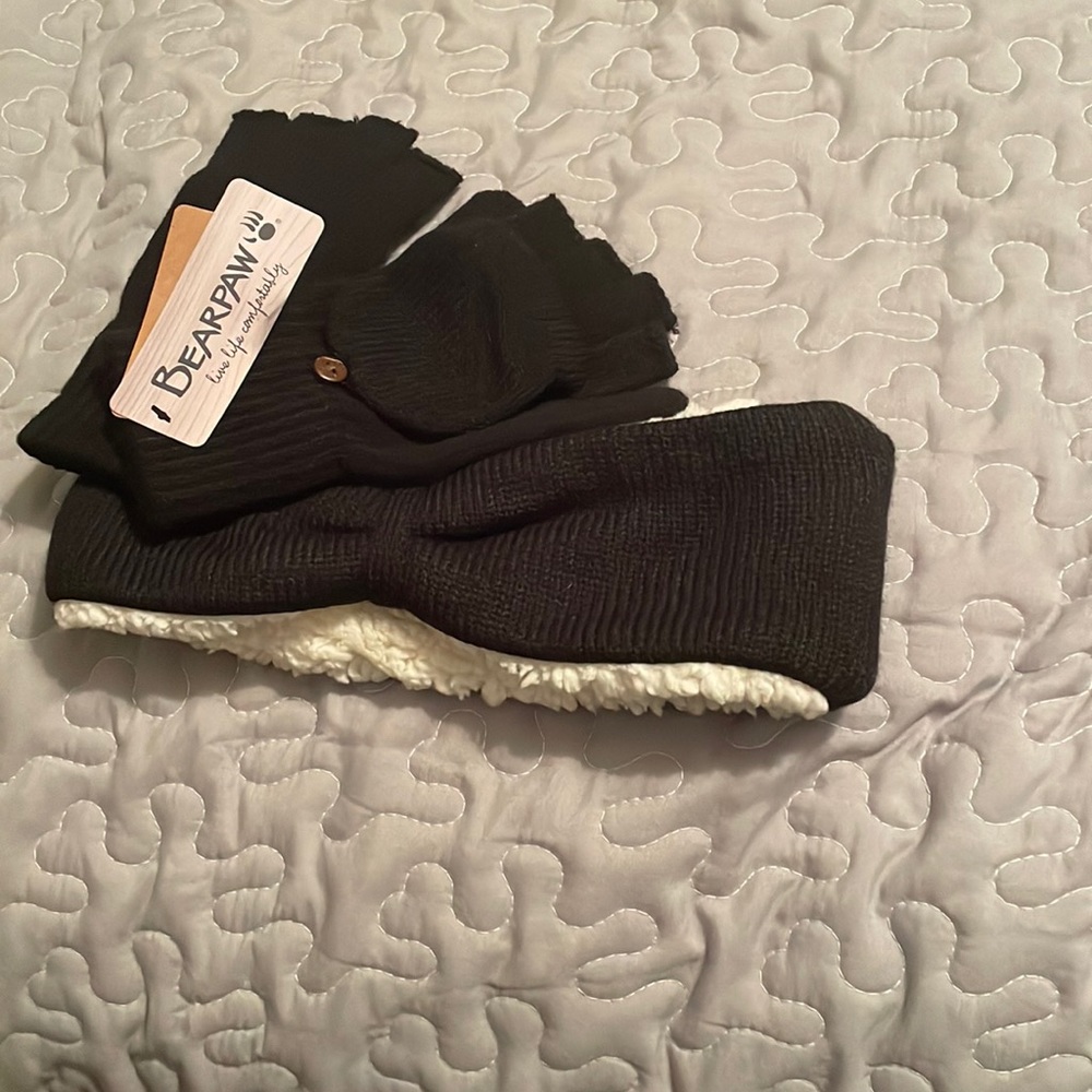 Bearpaw headband and glove set